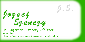 jozsef szenczy business card